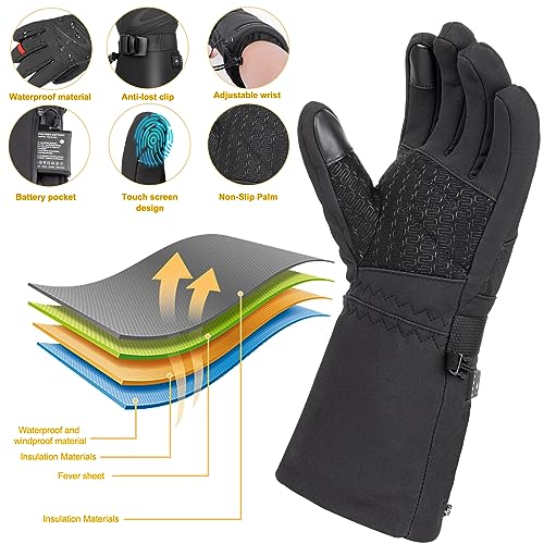 Foto von Beheizbare Handschuhe,Kaishengyuan Beheizte Handschuhe für Herren und Damen,Wiederaufladbarem Skifahren Fausthandschuhe,Handschuhe Beheizbar,Jagen,Wandern,Motorradfahren Handwärmer (XL)
