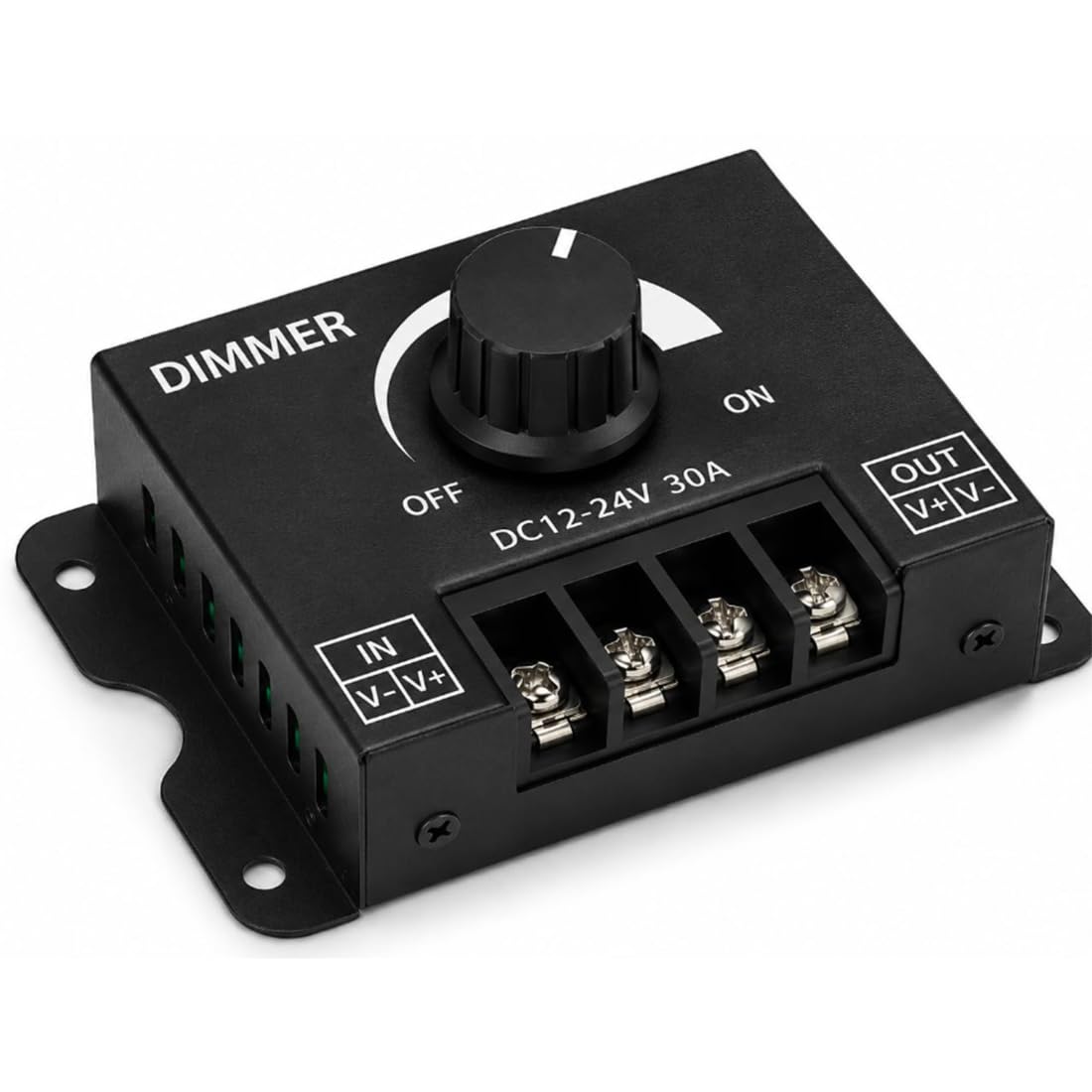 dc 12v-24v 30a pwm motor speed controller, adjustable dc motor dimmer switch with rotary knob, speed regulator for dc motors, fans, led strip brightness & diy projects