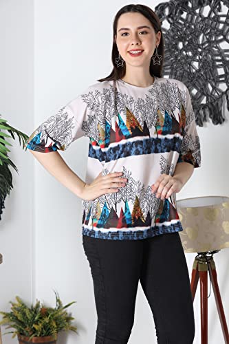 Image of OM SAI LATEST CREATION Women's Tie Dye Color Block Crewneck Cape Sleeve Casual Loose Pullover Sweatshirt Tops