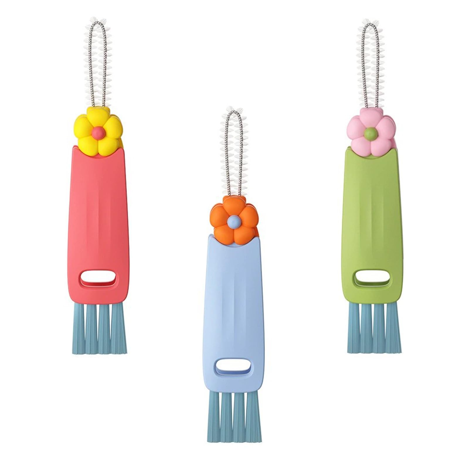 3 in 1 Cup Lid Cleaning Brush - Rotatable Gap Cleaner for Bottles & Tight Spaces (Set of 3)