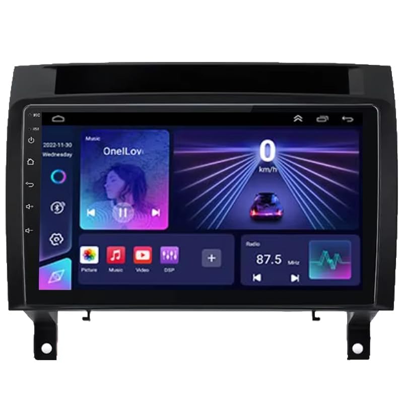 Autos Sistema De Navegación para Benz Class SLK AMG 2004-2007 9 Inch,Pantalla Grande Android con Control Central GPS Y Radio Bluetooth Integrada,4 Core WiFi 2G+32G