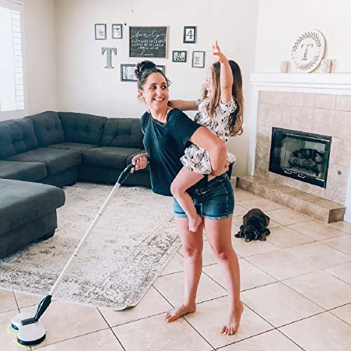 Kojeo Electric Mop For Floor Cleaning, As Seen On Tv, Cordless Spin Mopper Motorised Mops For Hardwood Tile Laminate Floor Daily Light Cleaning, Six Pcs Replacement Mop Pads #TOP5