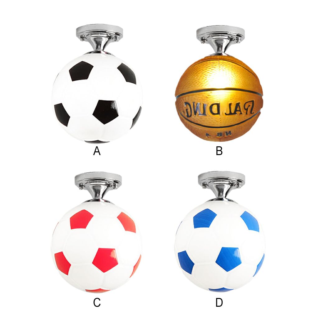 Ailan Balón de fútbol, luces LED de techo de cristal Premium para decoración creativa de dormitorio de niños, lámpara de techo para Bar y Club de fútbol, Azul