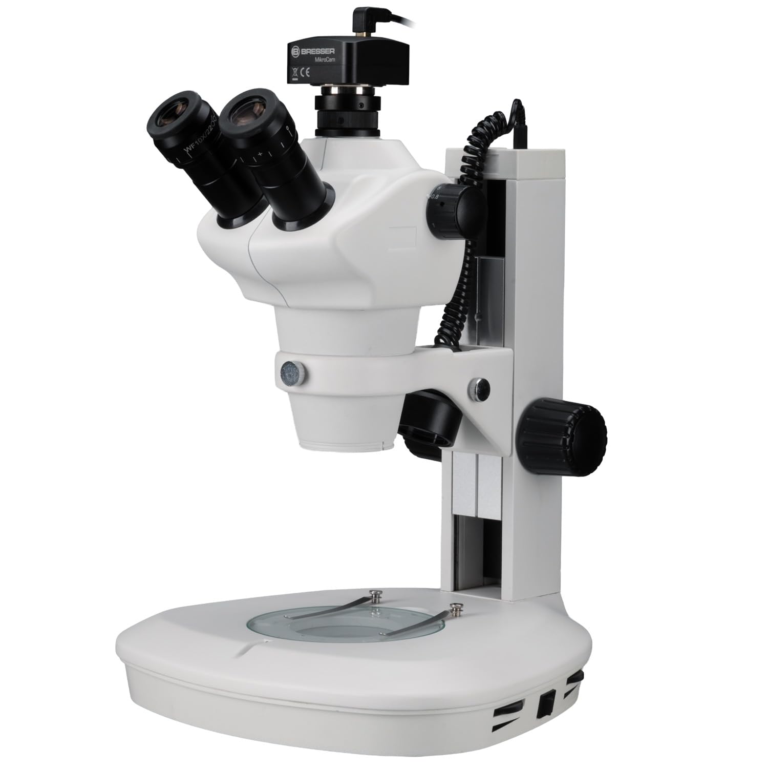 Bresser Stereomikroskop 8-50x Zoom 6,25-Fach LED Auflicht Durchlicht Mikroskopkamera 5 MP USB Set