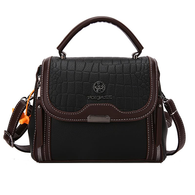 Women's Pu Leather Handbag | Stylish Crossbody Shoulder Bag With Zippered Pockets, Contrast Stitching, Adjustable Strap & Top Handle | Trendy Everyday Casual Office Sling Bag-image-33