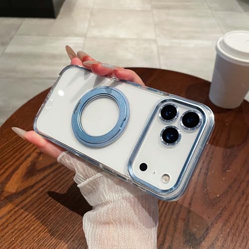 Coque iPhone 17 Pro bleu silicone rigide transparente et magnétique protège votre smartphone