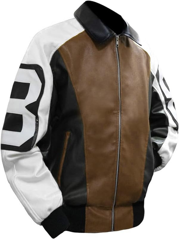Image of 8 Pool Bomber Jacket- Faux Leather Seinfeld David Puddy Eight ball Lettermen Jacket - 90's Bomber Jacket