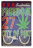 Letreros de metal vintage con diseño de Ámsterdam, ciudad de la bicicleta, para exteriores, árbol y bar, cocina, hotel, Ation, para casa, cueva, garaje, bar, campo, club, decoración de pared, 20 x 30