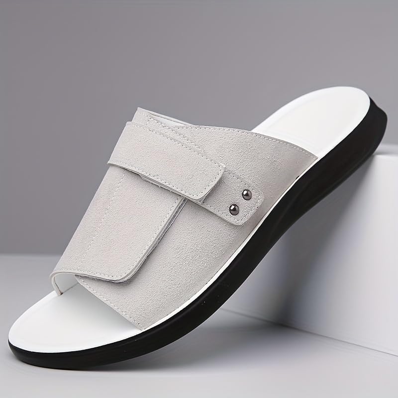Men's Summer Casual Slip-On Sandals - Lightweight Faux Leather Upper, Breathable Lining, Durable Non-Slip EVA Outdoor Sole2