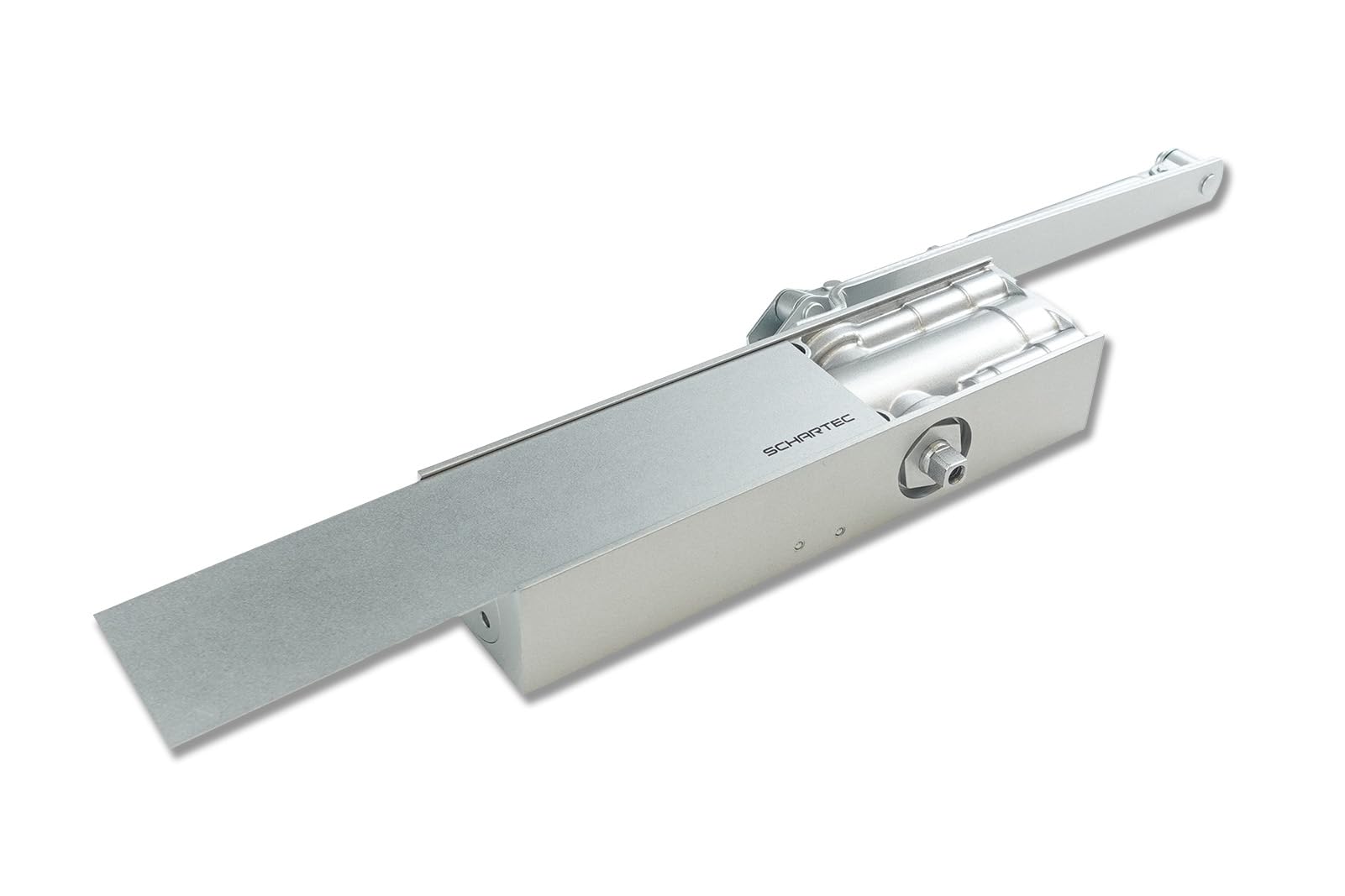 Stahlia Automatische deursluiter, wit, deursluiter, huisdeur, hydraulisch, voor binnen en buiten, automatische bovendeursluiter, MIDI deurgewicht 25-45 kg