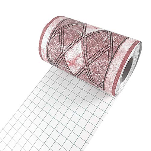 Yija 5 Meters Rhombus Grid 3D Self Adhesive Peel And Stick Waterproof Wall Border Easy To Apply 4 Inch By 16.5 Feet (Red) #TOP4