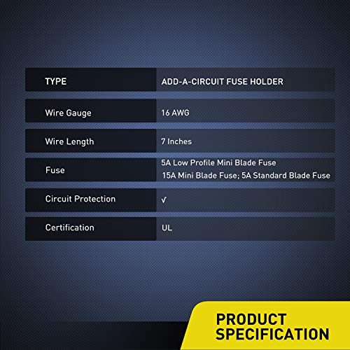 Nilight - 50040R 12V Car Add-A-Circuit Fuse Adapter With Standard And Mini Tap Profile Tap Blade Fuse For Cars Trucks Boats, 10 Pack Fuse Holder-3 Types, 2 Years Warranty,Blue, Red, Black #TOP5