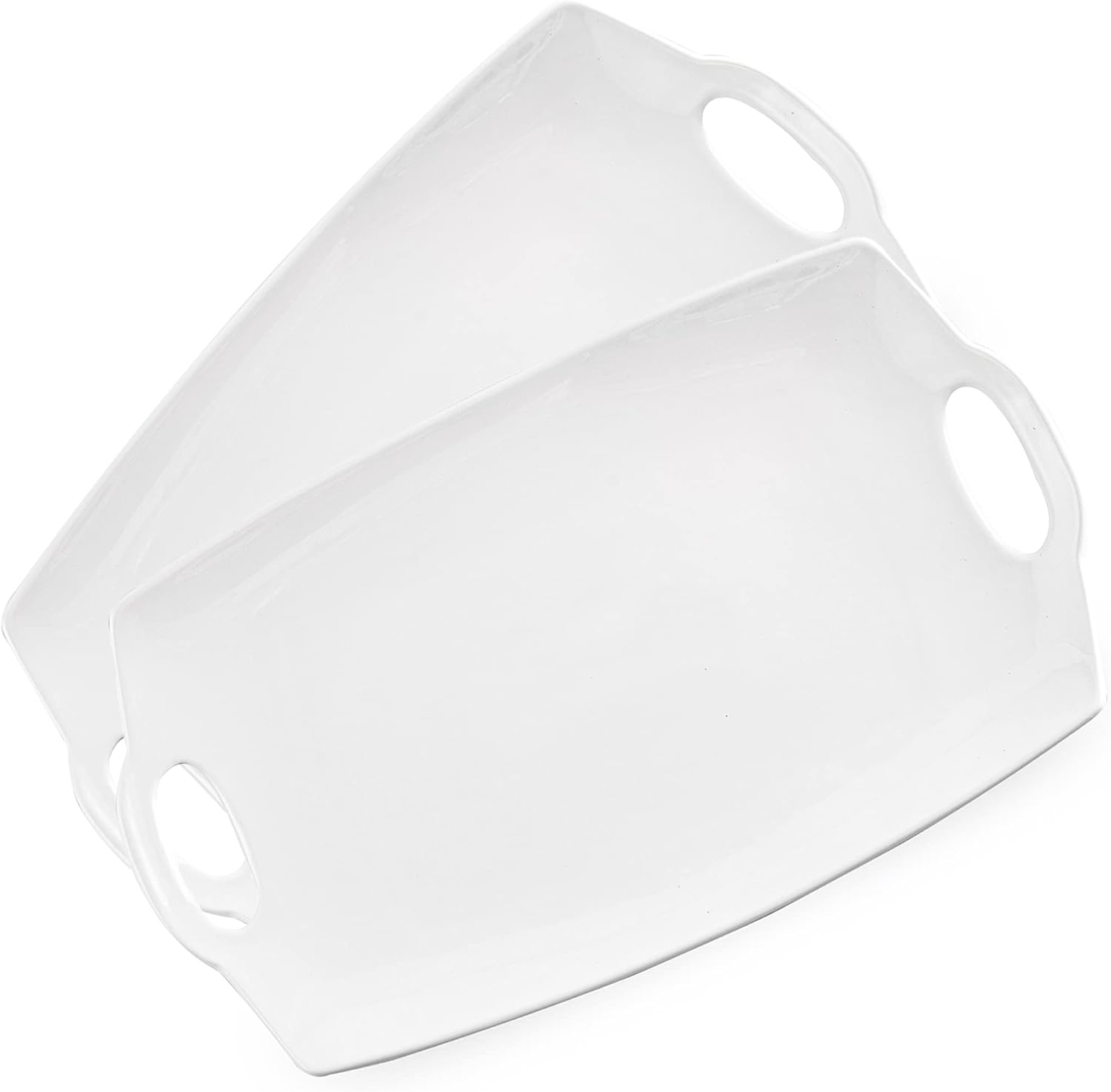 LAUCHUH 3 Tier Serving Stand for Chip and Dip Set Porcelain Serving Tray Oval Serving Bowl Set for Entertaining White Serving Platter and Dish for Dessert, Appetizer, Candy, Vegetable