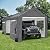 QZEN Carport 10x20ft Portable Garage, Heavy Duty Car Canopy with Roll-up Ventilated Windows & Side Doors, Car Port for SUV, F150, Car, Truck, Boat (10' x 20'Grey and White)