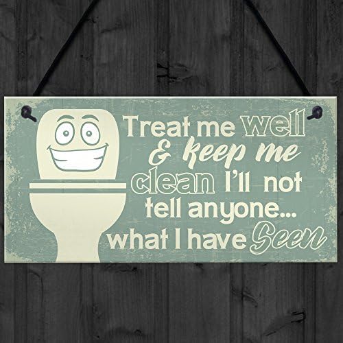 RED OCEAN Funny BATHROOM Signs Shabby Chic Door Plaque Sign for Toilet Bathroom The Loo