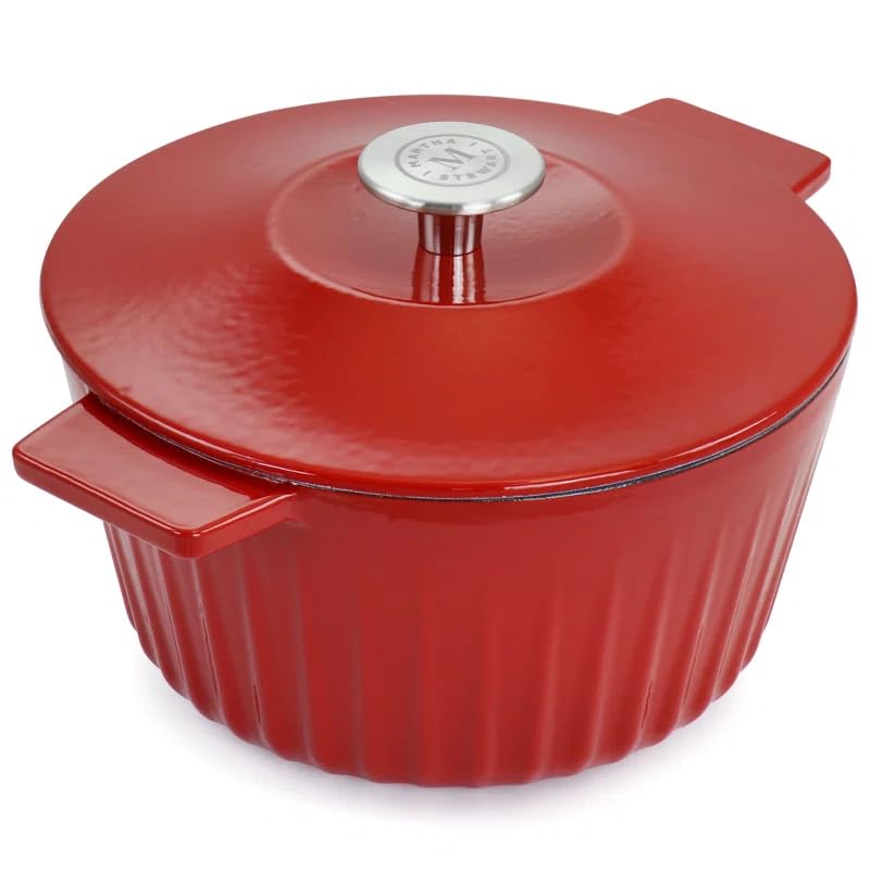 Red Enameled Cast Iron 3qt Non-stick Dutch Oven