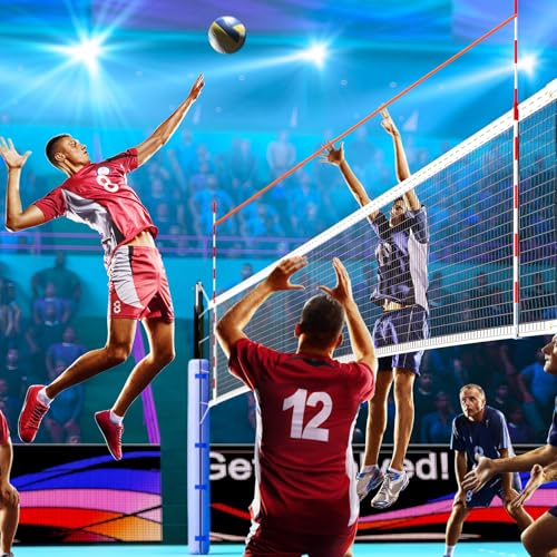 Vincreem Volleyball Training Aids Elastic Volleyball Net Extender Hitting Trainer Accessory with Storage Bag Training Tool Raises Net Height for Serving, Blocking, Hitting Drills