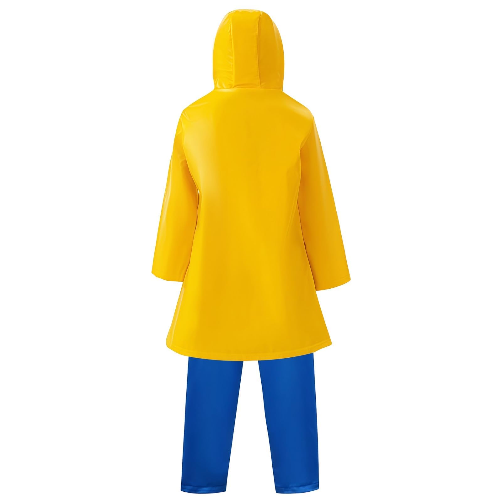 Coraline - Costume per bambini con cappottino antipioggia giallo e pantaloni blu, parrucca, bottoni, occhiali, portachiavi, gioielli nacklace, Halloween, cosplay