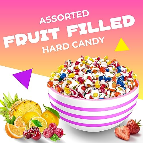 Assorted Fruit-Filled Hard Candy | 1 Pound Bag - Approx. 70 Count | Old-Fashioned Delights