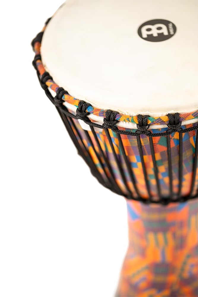 Meinl Percussion 25 cm Bęben Rope Tuned Travel Series Djembe - z koziej skóry - instrument muzyczny dla dzieci i dorosłych - Kenyan Quilt (PADJ2-M-G)