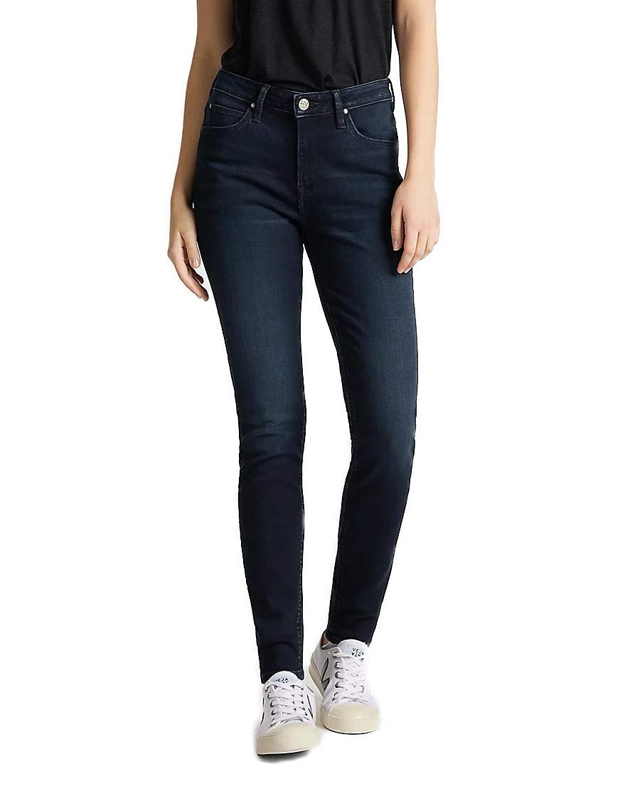 Lee Damen Scarlett Jeans, Worn Ebony, 33W / 31L