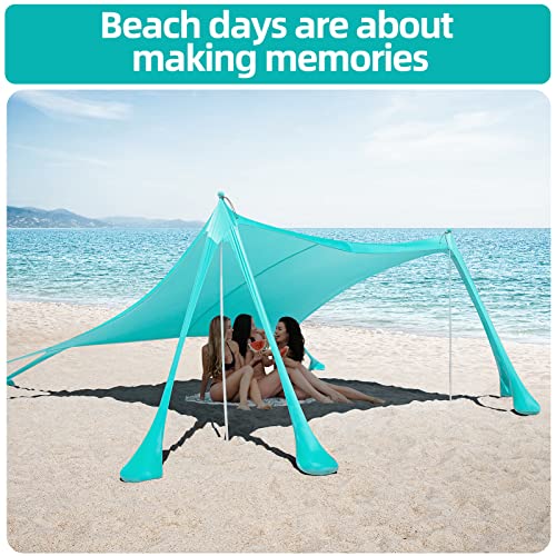 Beach Tent Canopy Beach Shade 10X10Ft Upf50+ Sun Shelter With 8 Sand Bags 4 Stable Poles Sand Shovel Jscares Cabana For 8 Person Portable Outdoor Shade For Camping Trip Fishing Or Picnic-Green #TOP3