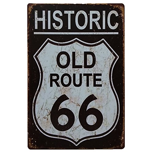 MARQUISE & LOREAN Ruta 66 Decoración Pared | Placa Decorativa Vintage