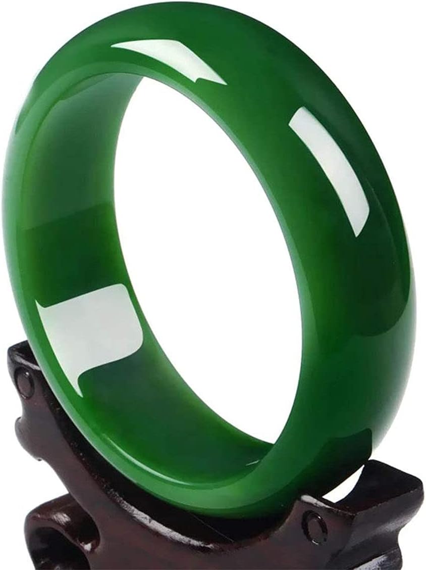 Jade BangleBracelet for Women Retro Chinese Style Natural Green Jade Bangle 56mm-68mm 64-68mm