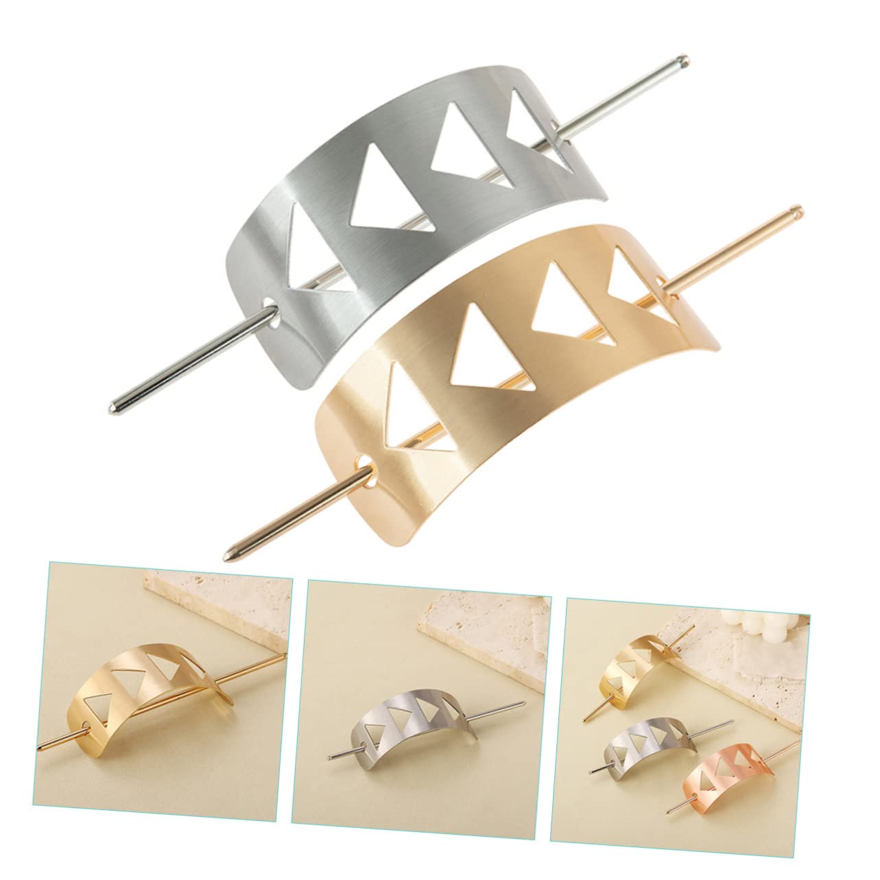 MAGICLULU 8 Piezas Horquilla De De Caballo Clip De De Caballo Pinza Para El Pelo De La Novia Clips De Moño Para El Cabello Palos De Pelo Updo Herramienta Perder Brazalete Metal