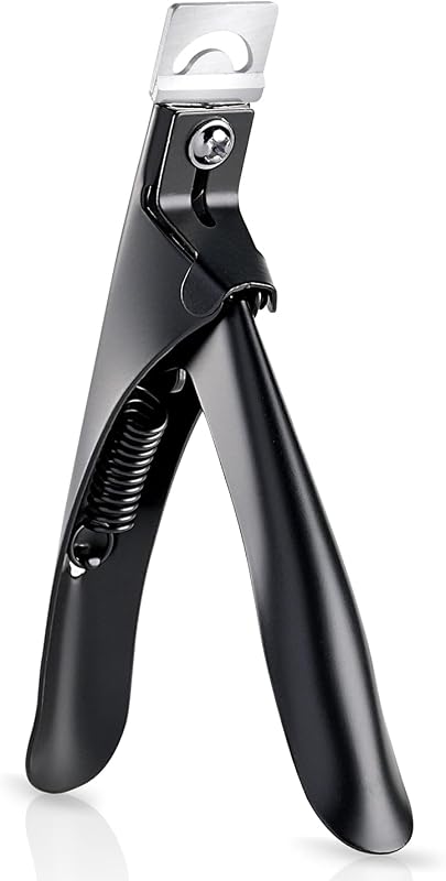 Acrylic Nail Clippers, Professional Stainless Steel Edge Cutter for False Nail Tips, Salon & Home Use Sharp Blade Clip Manicure Tool, Black
