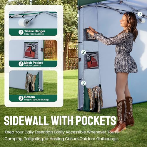 Image of CROWN SHADES Canopy Tent 10x10 Pop Up Canopy with Side Pocket, Forest Green
