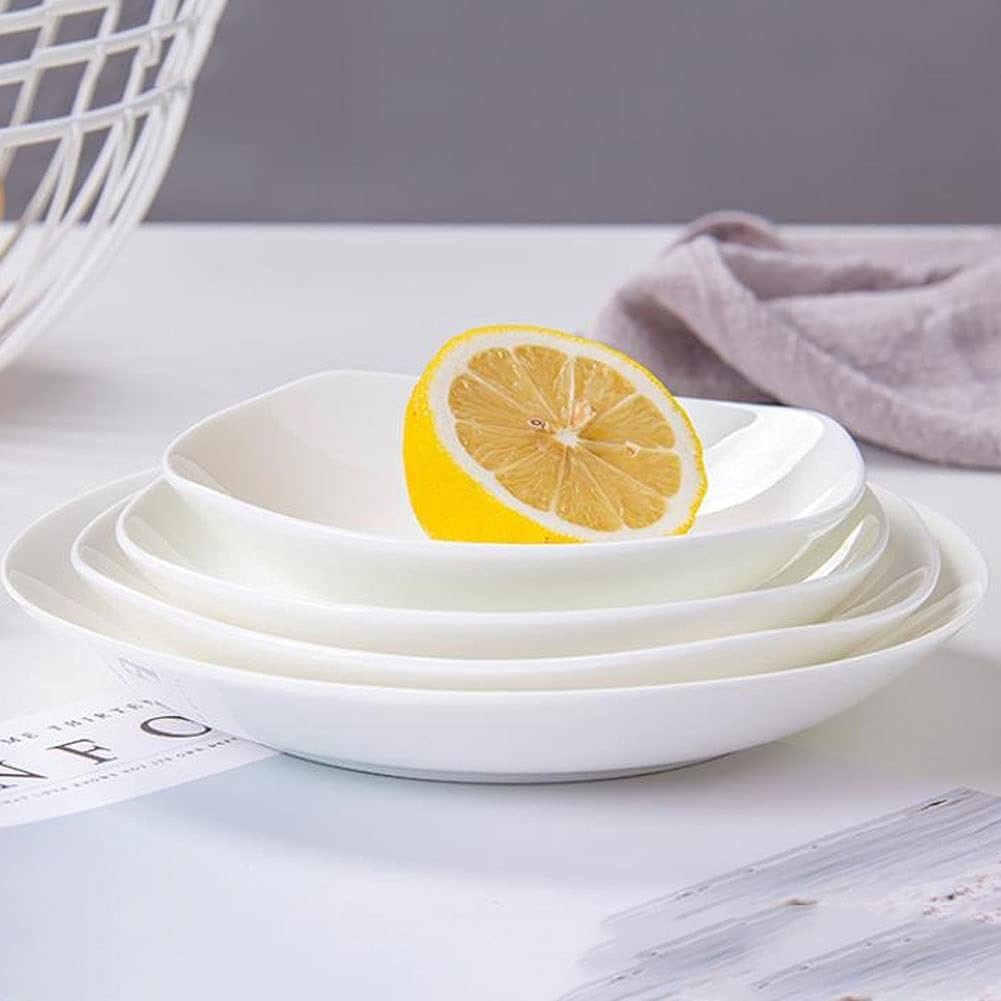 Ceramiczne talerze obiadowe zestaw 4 dań do sałatki makaronu talerze deserowe i przystawka kuchenka mikrofalowa zmywarka, biały 5,5 cala