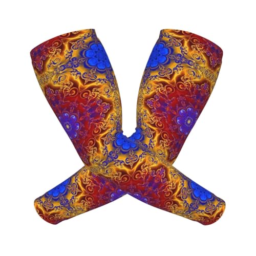 VAFZASC Women Girls Fashion Cooling Arm Sleeves Paisley Tie Dye UV Protection Compression Sleeves for Basketball Football Cycling