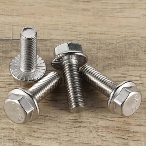 Image of 3 /8-16 x 1 Flange Hex Head Bolts, Stainless Steel 304, Fully Threaded, 15 PCS