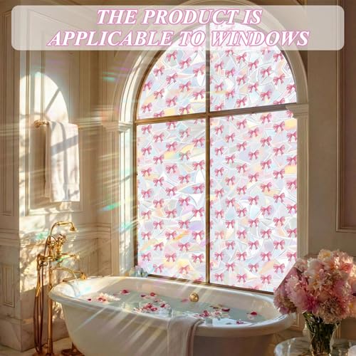 Vinilo Decorativo Para Ventana Bow Rosa 3D 42x200 cm miniatura 5