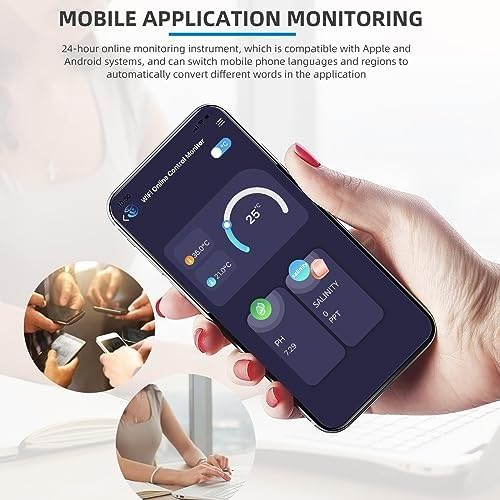 Monitor jakości wody WiFi - cyfrowy tester pH, EC, TDS, soli, SG, Temp, ORP i CF - inteligentne sterowanie aplikacją do hydroponiki i akwariów