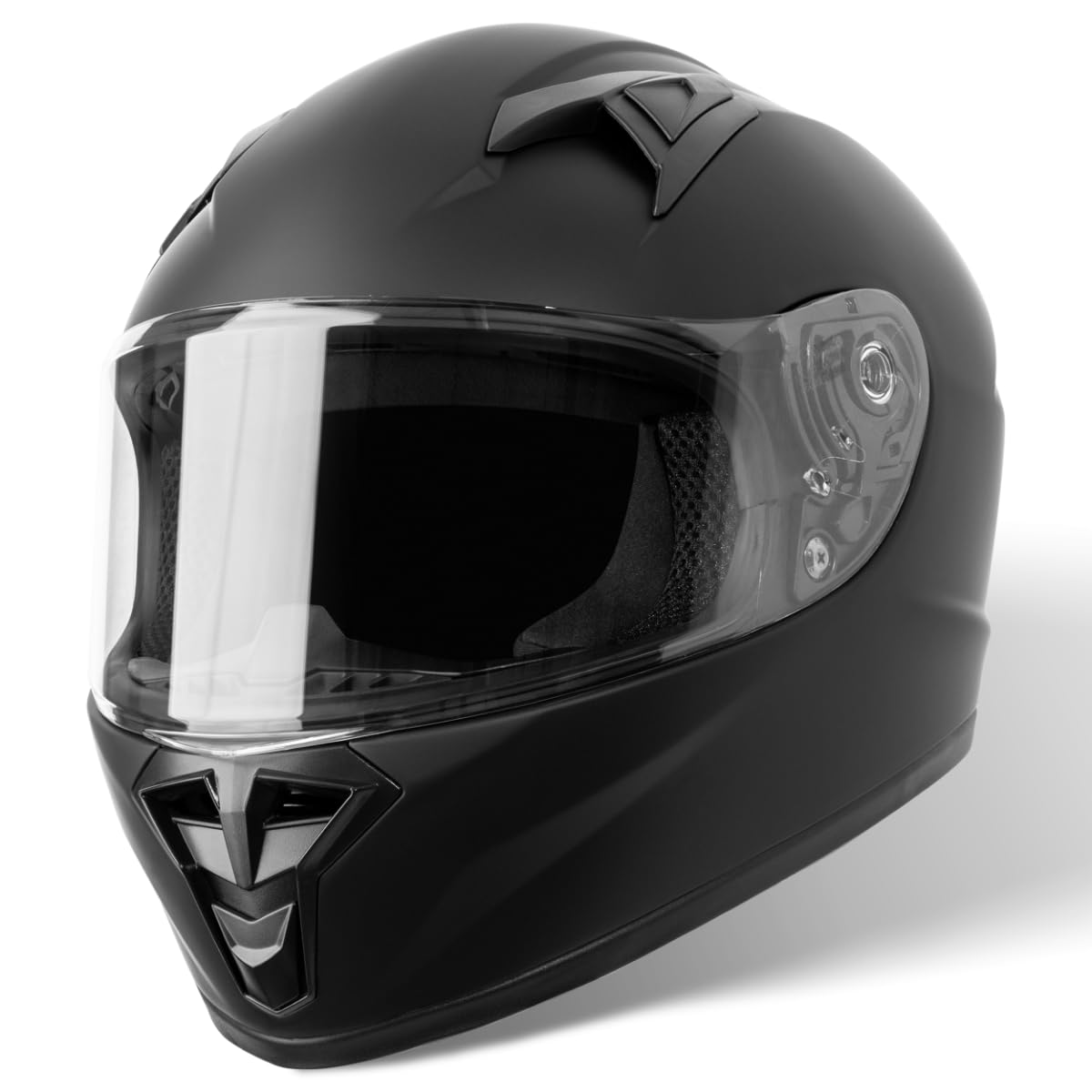 VINZ Parana Motorradhelm Kinder | Fullface Helm Kinder Integralhelm | Kinderhelm Motorrad, Roller, Mofa & Moped in Gr. YS-YXL | ECE 22.06 Zertifiziert | Erhältlich in 3 Farben - Matt Schwarz