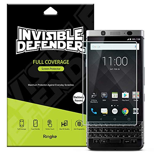 Ringke Screen Protector Compatible with BlackBerry KEYone - Invisible Defender 4-Pack Max HD Clear Quality Case Compatible Perfect Touch Precision High Definition (HD) Protective Clear Film