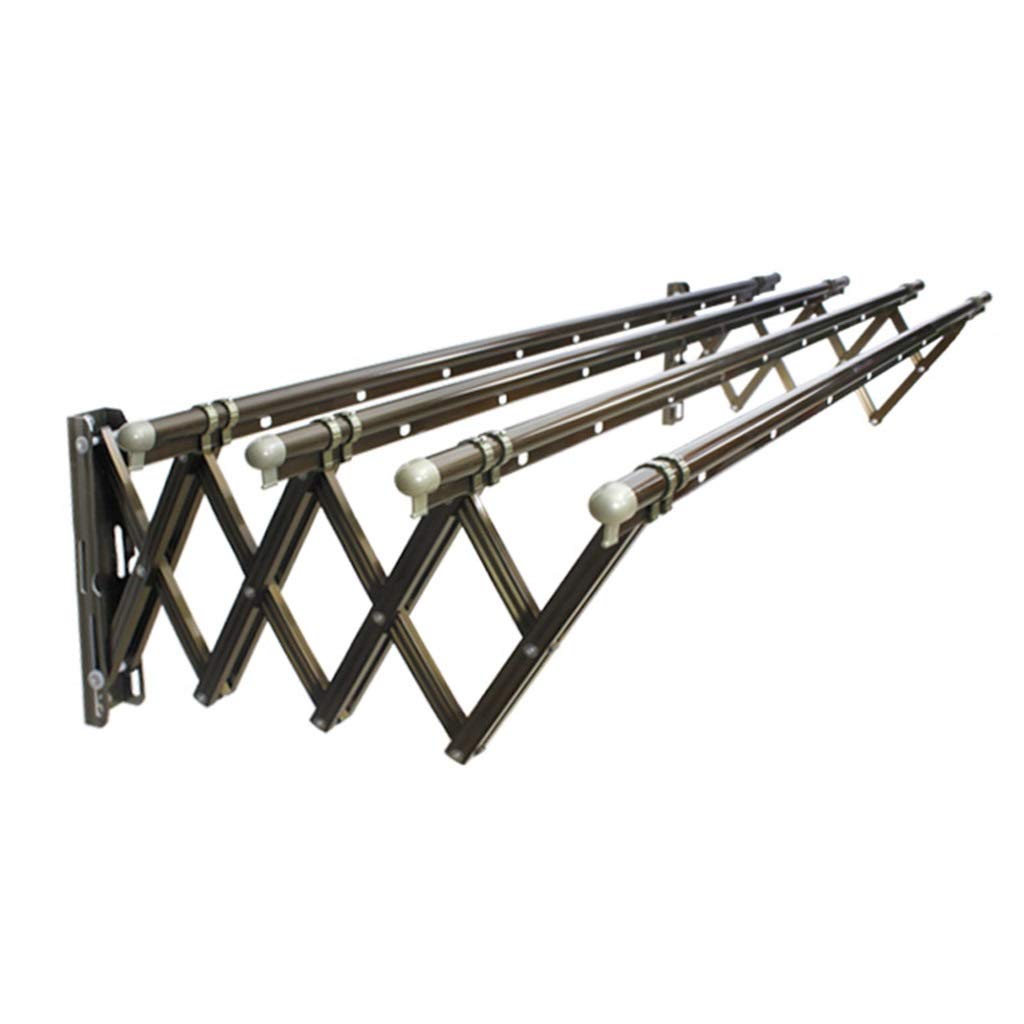 JIAJU Airer- Wall Mounted Clothes Dryer Rack，Extendible 18~108cm 4 Hanging Rail Clothes Airer