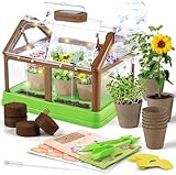 KAHEIGN Mini-Gewächshaus-Set für Kinder Gewächshaus, Pflanzkasten & Samen mit verbesserter Bewässerung – Mini Kindergärten Entdeckungsreiches Lernspielzeug für Jungen und Mädchen