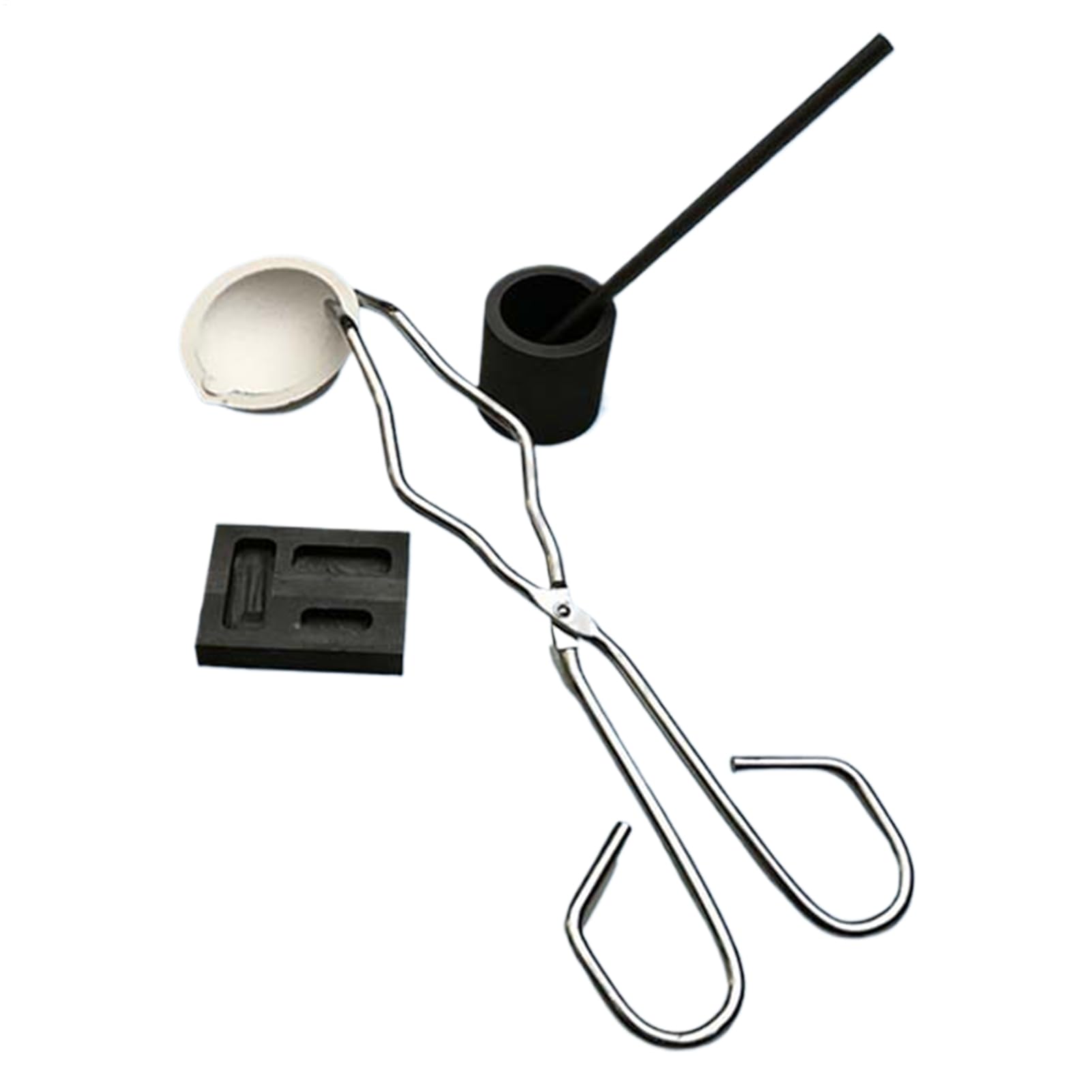 Kit de fonte d'argent avec creuset en graphite et moule pour fabrication de bijoux