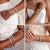 Gokeey Silver Cuff Bracelets for Women,Dainty Silver Bangles Bracelets Set for Women, Paperclip Link Chain Rope Beaded Tie Knot Bracelets Stack Chunky Jewelry #3