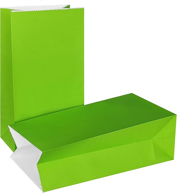 KEYYOOMY 50 CT Green Paper Party Favor Bags Biodegradable
