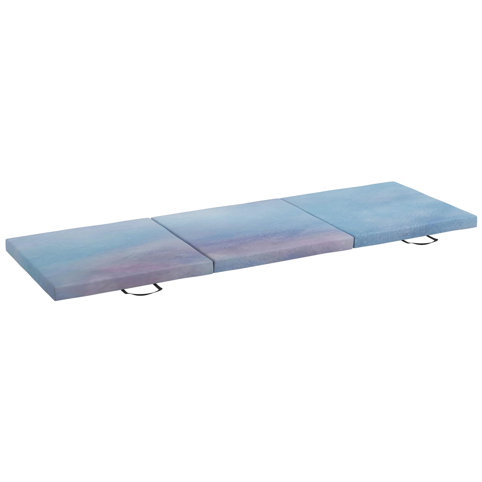 HOMCOM Tappetino da Ginnastica Pieghevole, Materassino Fitness Spesso 5 cm, Tappeto da Palestra Salvaspazio con Maniglia per Yoga e Pilates, 180x60 cm, Azzurro