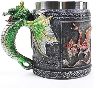 Mythical Green Royal Dragon Mug Serpent Handle Medieval Collectible Stein Halloween Magical Party Home Decor Gift image 5