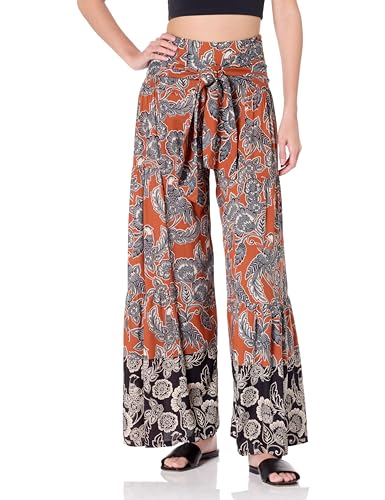 Angie Women's Wide Leg Floral Bird Print Pants