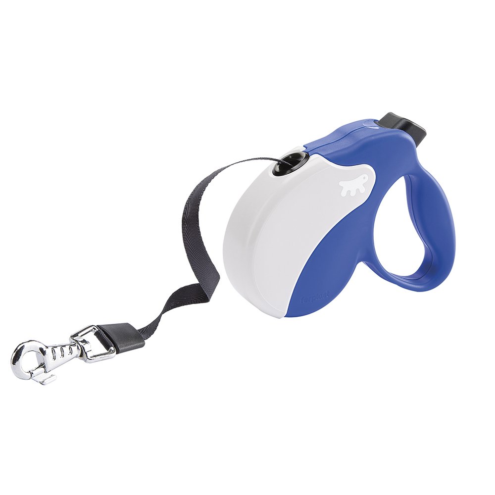 Ferplast Retractable Dog Lead Extendable Dog Leash AMIGO TAPE S, Extending tape, 5 m, Max 15 kg, Blue