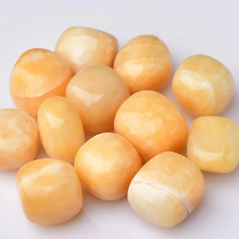 Pierre précieuse de calcite jaune polie pour ornements et collections