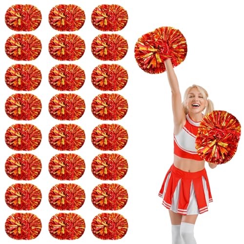 Pompons de cheerleading à poignée lot de 24 à haute densité visuelle pour danse