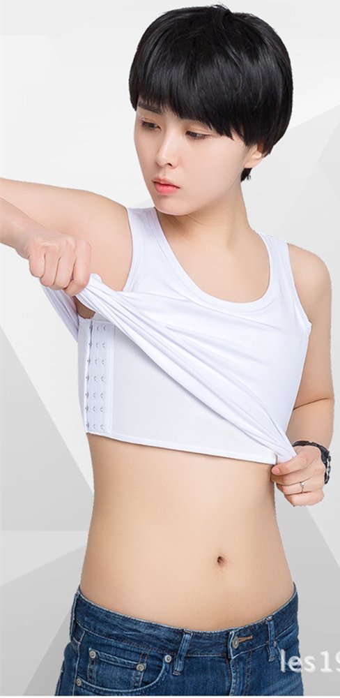 BaronHong Bawełna 3 rzędy haczyków segregator piersiowy tank top bielizna dla Tomboy Trans Lesbian